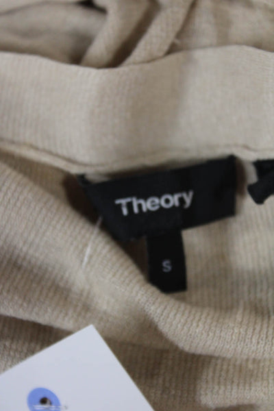 Theory Womens Beige Linen V-Neck Long Sleeve Cardigan Size S