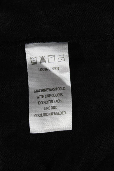 Saks Fifth Avenue Womens Linen V-Neck Sleeveless Vest Black Petite Size XS