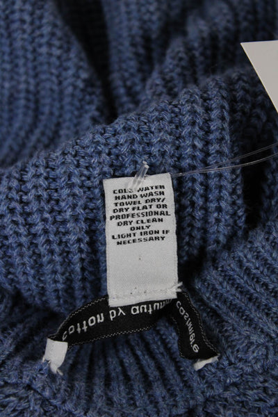 Cotton By Autumn Cashmere Women Pullover Sweater Blue Crew Neck Cotton Size M