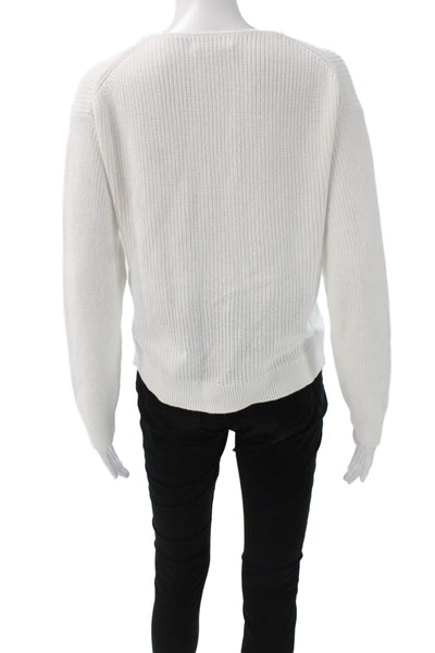 Velvet by Graham & Spencer Womens White V-Neck Long Sleeve Cardigan Size S