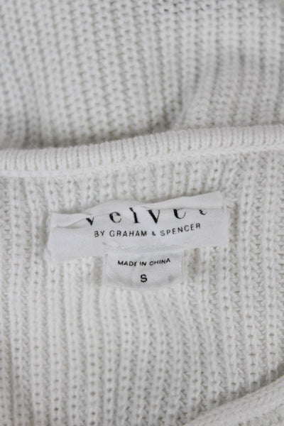 Velvet by Graham & Spencer Womens White V-Neck Long Sleeve Cardigan Size S