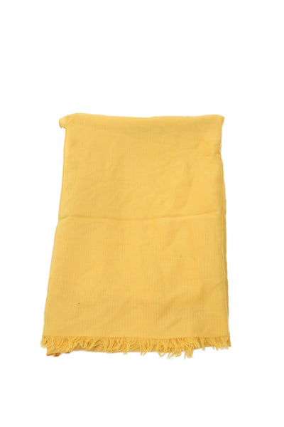 Hermes Womens Cashmere Blend Light Weight Scarf Yellow Size One Size