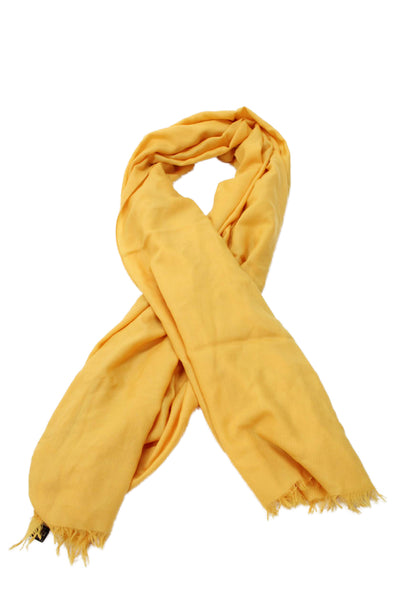 Hermes Womens Cashmere Blend Light Weight Scarf Yellow Size One Size