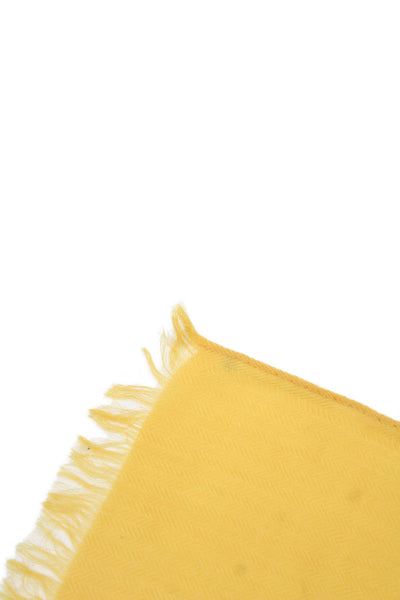 Hermes Womens Cashmere Blend Light Weight Scarf Yellow Size One Size