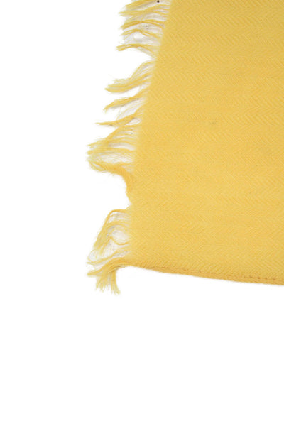 Hermes Womens Cashmere Blend Light Weight Scarf Yellow Size One Size