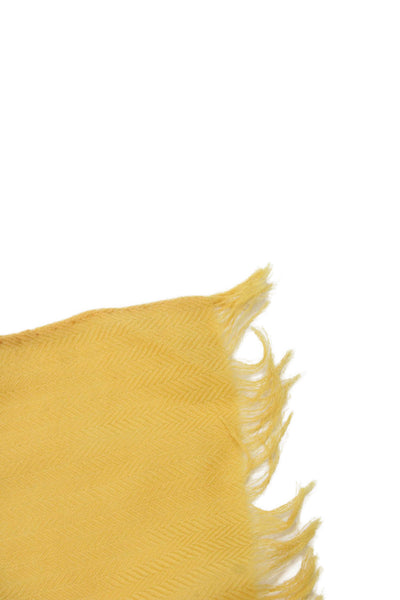 Hermes Womens Cashmere Blend Light Weight Scarf Yellow Size One Size