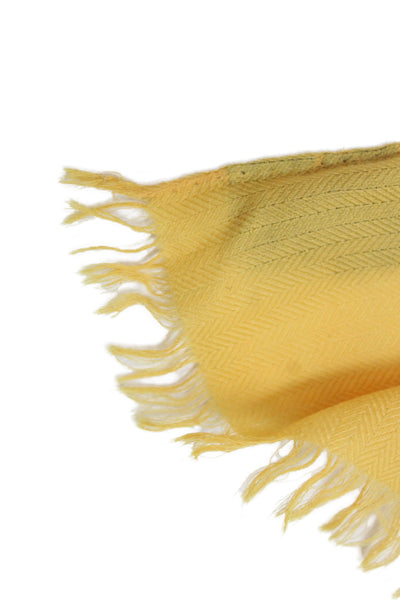 Hermes Womens Cashmere Blend Light Weight Scarf Yellow Size One Size