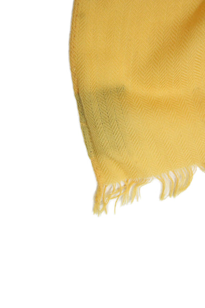 Hermes Womens Cashmere Blend Light Weight Scarf Yellow Size One Size
