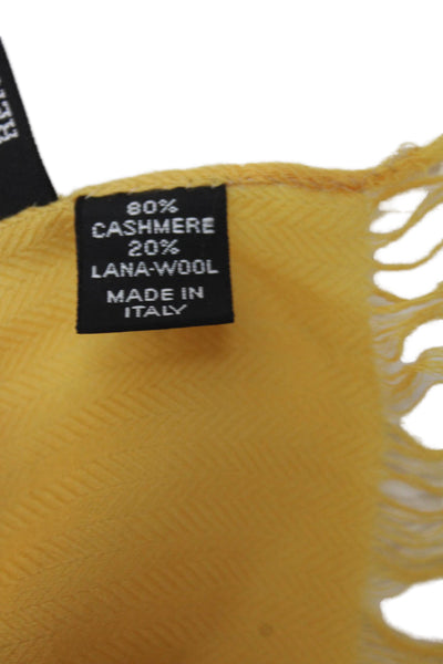 Hermes Womens Cashmere Blend Light Weight Scarf Yellow Size One Size