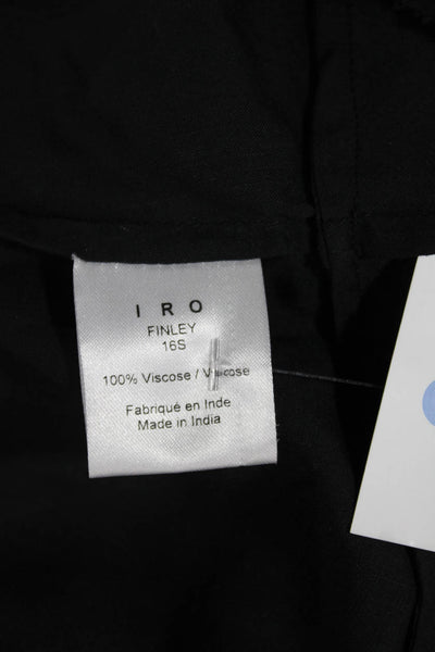 IRO Women Tunic Blouse Black V-Neck Lace Up Long Sleeve Viscose Size 40