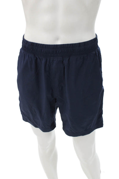 Rhone Mens Athletic Shorts Blue Polyester Drawstring Size M