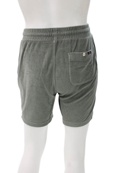 Faherty Mens Sweat Shorts Green Cotton Drawstring Solid Size M