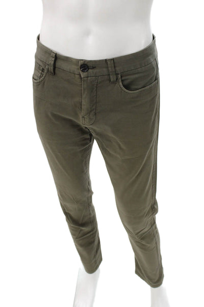 Buck Mason Mens Chino Pants Green Cotton Button Size 30