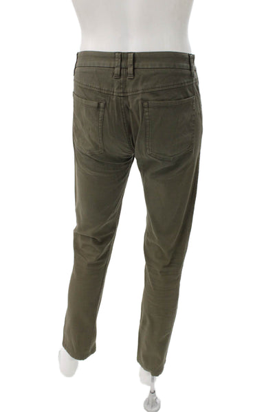 Buck Mason Mens Chino Pants Green Cotton Button Size 30