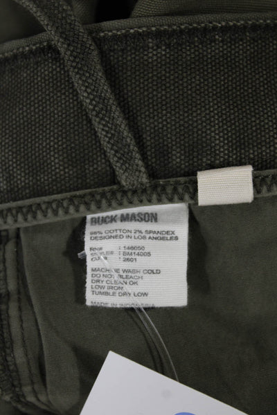 Buck Mason Mens Chino Pants Green Cotton Button Size 30