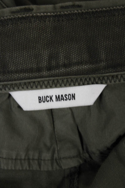 Buck Mason Mens Chino Pants Green Cotton Button Size 30