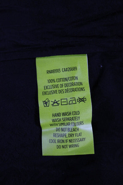 Robert Graham Mens Cotton Solid Button Up Shirt Black Size XL