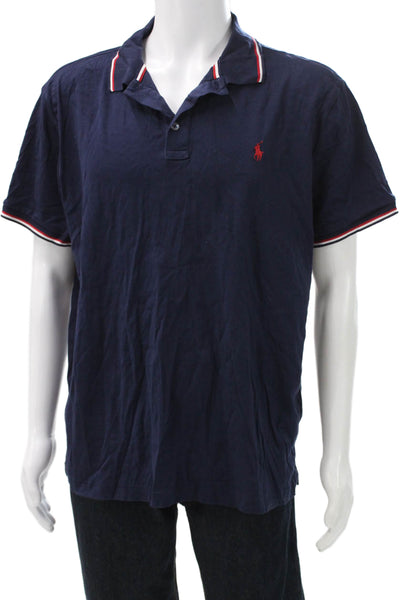 Polo Ralph Lauren Mens Polo Blue Cotton Collared Short Sleeve Size XL