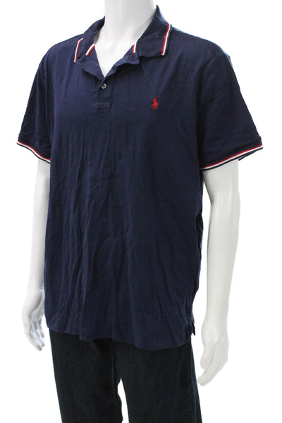 Polo Ralph Lauren Mens Polo Blue Cotton Collared Short Sleeve Size XL