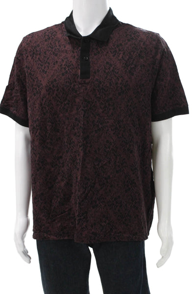 Ted Baker London Mens Polo Multicolor Cotton Graphic Short Sleeve Size 5