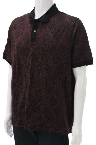 Ted Baker London Mens Polo Multicolor Cotton Graphic Short Sleeve Size 5
