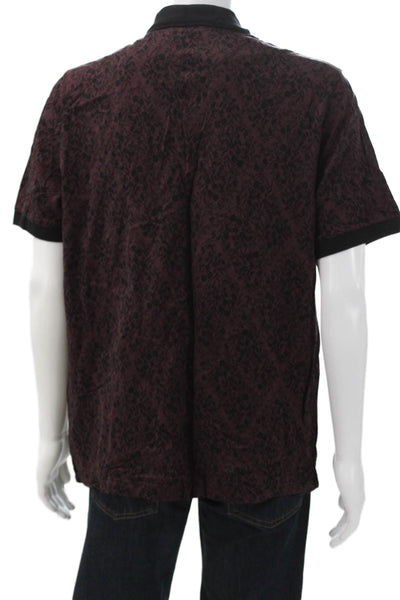 Ted Baker London Mens Polo Multicolor Cotton Graphic Short Sleeve Size 5