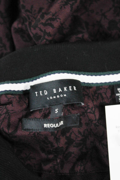 Ted Baker London Mens Polo Multicolor Cotton Graphic Short Sleeve Size 5
