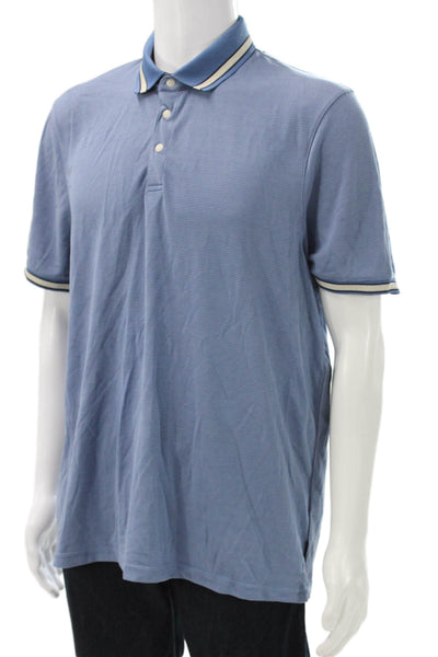Ted Baker London Mens Polo Collared Short Sleeve Blue Modal Size 6