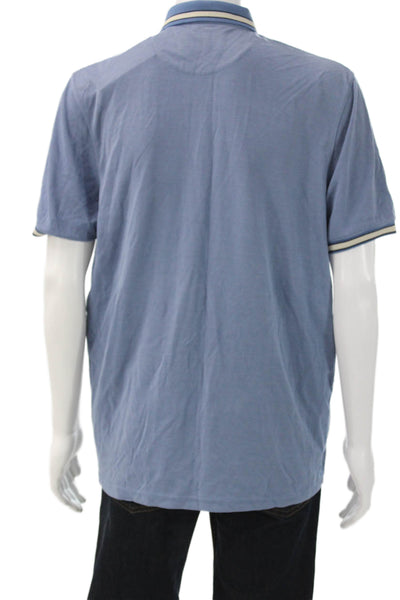 Ted Baker London Mens Polo Collared Short Sleeve Blue Modal Size 6