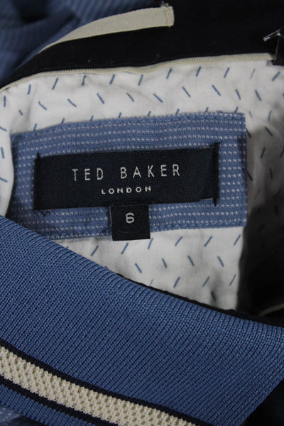 Ted Baker London Mens Polo Collared Short Sleeve Blue Modal Size 6