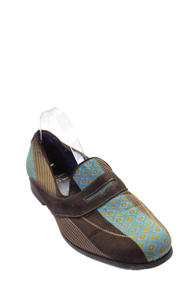 Robert Graham Mens Patchwork Slip On Loafers Brown Size 12