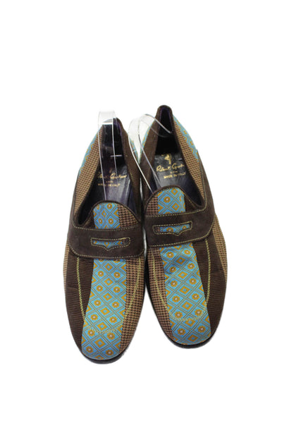 Robert Graham Mens Patchwork Slip On Loafers Brown Size 12