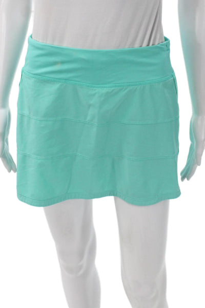 Lululemon Womens Athletic Mini Skort Green Polyester Pull On Size 6