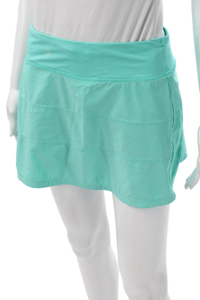 Lululemon Womens Athletic Mini Skort Green Polyester Pull On Size 6