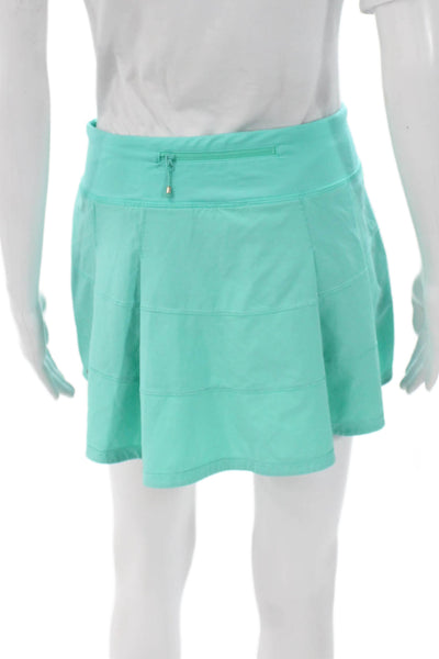 Lululemon Womens Athletic Mini Skort Green Polyester Pull On Size 6