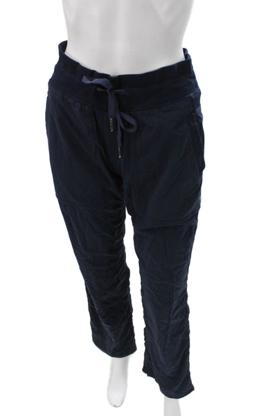 Lululemon Women Blue Polyester Jogger Pants Drawstring Solid Size 6