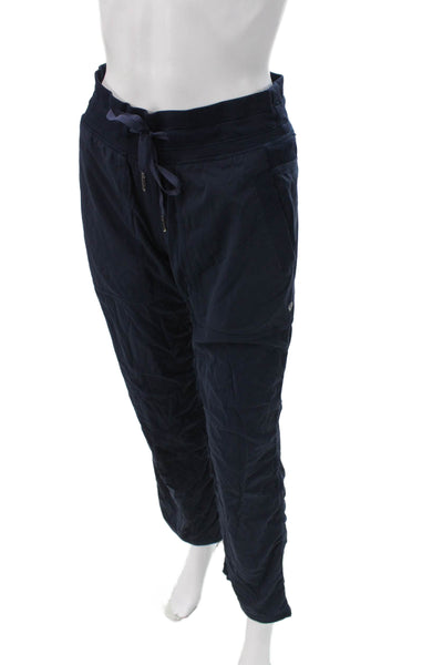 Lululemon Women Blue Polyester Jogger Pants Drawstring Solid Size 6
