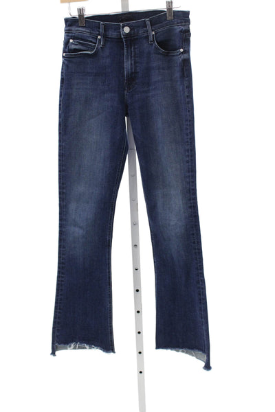J Crew Womens Flared Jeans Blue High Rise Cotton Blend Button Size 27