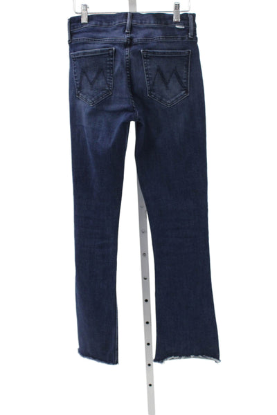 J Crew Womens Flared Jeans Blue High Rise Cotton Blend Button Size 27