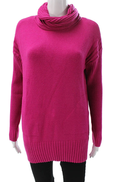Renuar Women Pink Cowl Neck Viscose Tunic Sweater Long Sleeve Size XS