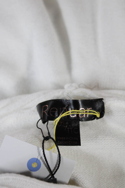 Renuar Women Tunic Sweater White Viscose Cowl Neck Long Sleeve Size 2XL