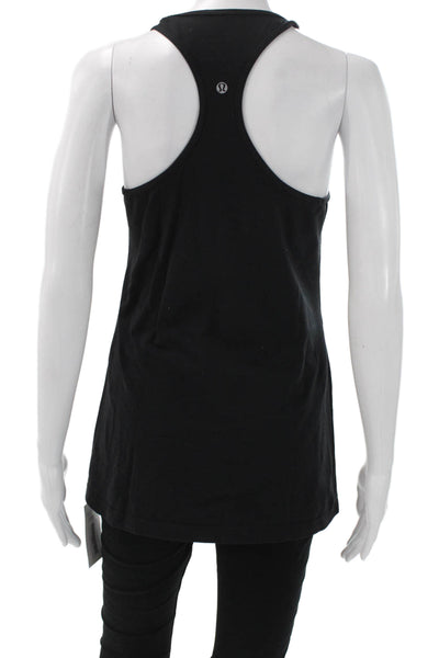 Lululemon Women Basic Black Nylon Blend Scoop Neck Sleeveless Tank Size 12