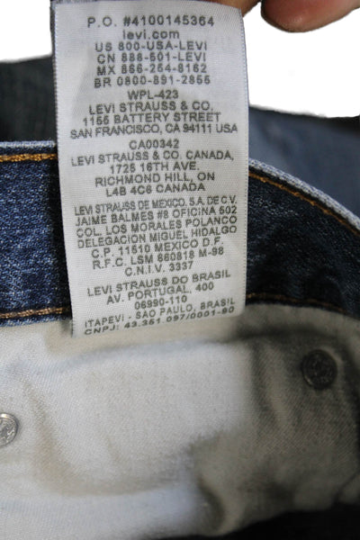 Levi's Mens Straight Jeans Blue Cotton Button Fly Inseam 34 Size 32