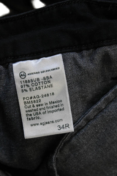 AG Adriano Goldschmied Mens Chino Pants Black Cotton Size 34