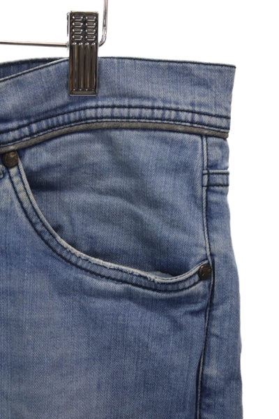 Marco Pescarolo Mens Straight Jeans Blue Cotton Blend Button Size 35