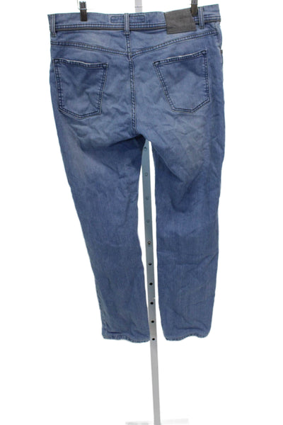 Marco Pescarolo Mens Straight Jeans Blue Cotton Blend Button Size 35