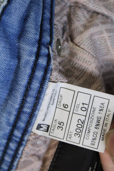 Marco Pescarolo Mens Straight Jeans Blue Cotton Blend Button Size 35