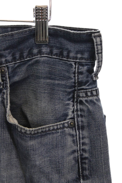 Levi's Mens Straight Jeans Blue Cotton Button Fly Size 32