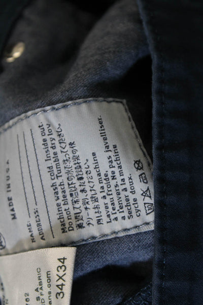 AG Adriano Goldschmied Mens Chino Pants Blue Cotton Size 34