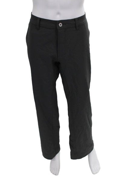 Lululemon Mens Ankle Pants Black Striped Polyester Blend Button 32in Size 34